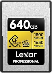 Lexar Gold Series Professional 640GB CFexpress 4.0 Type-A Memory Card