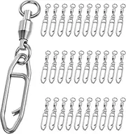 Speed Clips Fishing 30-Pack - Ball Bearing Quickly Change Snap Swivels for Freshwater/Saltwater, High-Strength Lure Connectors (Corrosion-Proof Design)
