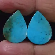 26.10 Ct Natural Tibetan Turquoise Matched Pair Cabochon Gemstone Earring Supply
