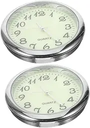 ULTECHNOVO 1set Car Clock Small Digital Clock Stick Retro Clock Small Clock Stick on Clock Auto Dashboard Controlled Clock Alarm Clocks Car Dashboard Clock Auto Clock Silver Glass 2pcs