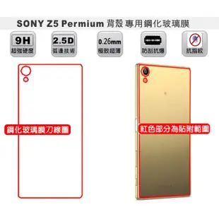 【Ezstick】SONY Xperia Z5 Permium 5.5吋 機身背殼 鏡面鋼化玻璃膜 150x71mm