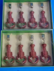 8 Boston Warehouse RED Lobster Tablecloth Weights Clips NEW