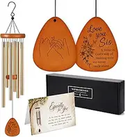 A Sister is God's Way We Never Walk Alone Wind Chimes Birthday Gifts for Sister Gifts from Sisters, Brother - Sisters Gift 28" Butterfly Wind Chimes for Mothers Day