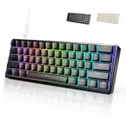 60% Wired RGB Gaming Mechanical Keyboard 61 Keys Compact Red Switch Keyboard ...