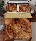 3D Woodgrain Annual Rings Texture Quilt Cover Set Bedding Sets Pillowcases Queen