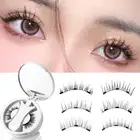 3 Pairs Waterproof Magnetic Eyeliner with Eyelashes and Tweezer Set Long Lashe =