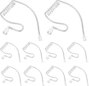10-Pack Replacement Acoustic Coil Tube Walkie Talkie Earpieces for Baofeng Motorola Kenwood Retevis Midland Two Way Radios Headset Secret Spy Game Earpiece