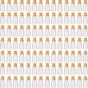 100 Pcs 1ml Small Glass Bottles with Cork Stoppers Tiny Vials for DIY Crafts