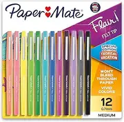 Paper Mate Flair Felt Tip Pens, Medium Point, Special Edition Tropical Vacation, Pack of 12 (1979425)