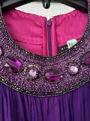Aidan Mattox Dress NWT 6 Grecian Flapper Purple Pink Beaded 20s swiftie empire