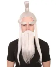 Martial Arts Master Chinese Kung Fu Manchu Mustache Beard Eyebrow Wig HM-449A