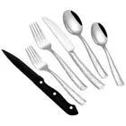48 Pcs Hammered Silverware Set for 8, Stainless Steel Flatware Set with Steak...