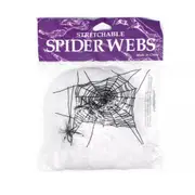 2 Spiders Scary Ghost Party Decoration Stretchable Spider Web Halloween Spooky