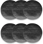 TarHong Faux Real Blackened Wood Salad Plate, 8.5", Planta (Majority Plant Based Melamine Material), Shatterproof, Indoor/Outdoor, Set of 6