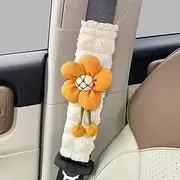 SHEKAKO Baby Strap Cover, Seat Belt Covers Cushion, Shoulder Strap Protectors, Magic Tape Car Seat Straps Shoulder Pads for Baby Kids, Universal Carseat Stroller Accessories (Sunflower Yellow, 1pc)