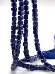 Lapis Lazuli Faceted Cube Briolettes Beads Natural Blue Lapis Square Stone Beads
