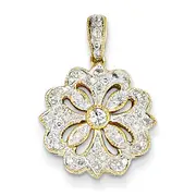 14k Yellow Gold Diamond Circle Pendant