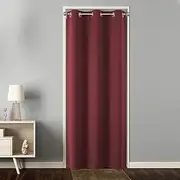 [Joydeco] Door Curtain for Closet Doors 78 Inches Long 1 Panel, Blackout Doorway Curtain for Open Closet Bedroom, Room Divider for Privacy (Burgundy Red, 40Wx78L)
