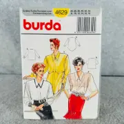 Burda 4629 Loose Shirt Button Front Collar Misses Size 8 18 Sewing Pattern