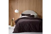 Vintage Design Homewares | Cotton Velvet | Quilt Cover Set | Chocolate | Queen