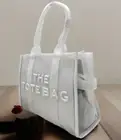 AUTH NWT $299 Marc Jacobs Women’s The Large Logo Zip Top Mesh Tote In White