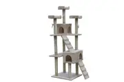 YES4PETS 180 cm Cat Kitten Scratching Post Tree W ladder-Beige