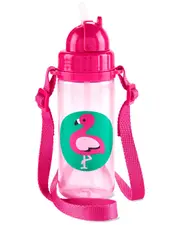 Skip Hop Zoo Long Strap Straw Bottle - Franny Flamingo
