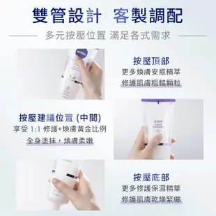 【NIVEA 妮維雅】買1送1★煥膚柔嫩奇肌雙管精萃凝乳200ml 共2入(果酸身體乳/注嫩瓶)