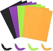 Whaline 80 Sheets 8.5 x 11 Inch Assorted Halloween Colored Card Stock Paper Black Purple Green Orange Scrapbook Paper for DIY Crafts Card Making Hocus Pocus Party Gift Supplies, 65lb