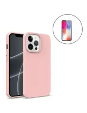 [StylePro] iPhone 14 Eco Case + Tempered Glass Screen Protector in Pink