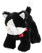 NWT Carters Black White Red Bow Plush Kitty Cat Kitten Stuffed Baby Toy 66974