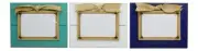 Beadboard With Burlap Bow 4X6 Photo Frames Set of 3 Teal White and Navy