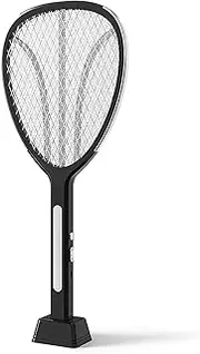 Electric Mosquito Killer Fly Swatter: 3000V Handheld and Self-Standing Mosquito Bat 2 in 1, USB Rechargeable Insect Bug Zapper for Indoor and Outdoor Home Backyard Patio Camping Office, Black