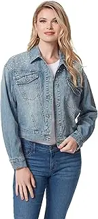 [Jessica Simpson] Women's Austin Drop Shoulder Jacket with Button Front Standard, Into The Blues - Stud Detailing