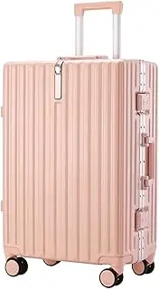 [HSHTTKL] Cabin Luggage Suitcase Luggage Lightweight Aluminium Frame Luggage 4 Universal Wheels Hard Boarding Luggage Adjustable Lever Suitcases Travel Carry-Ons