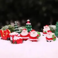 在飛比找ETMall東森購物網優惠-創意圣誕節造景迷你雪橇圣誕老人手工diy裝飾品蛋糕微景觀小擺