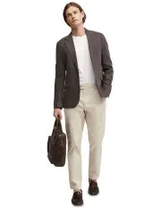[Oxford] Blake Linen Blend Blazer in Cocoa