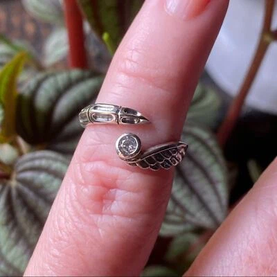 Wing And Claw Sterling Silver CZ Toe Ring