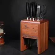 Ebony Wood Kitchen Knife Stand Hollow Mildew Proof 11 Holes Knife Holder
