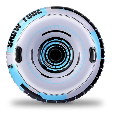 42.5 Inch Inflatable Snow Sled Heavy Duty Snow Tube Winter Outdoor Fun Toys