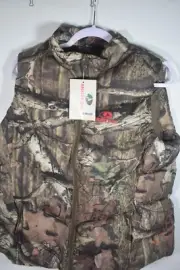 Vintage Mossy Oak Vest Large 42-44 Break Up Infinity Camo Puffer Full Zip