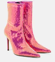 [Alexandre Vauthier] Alexandre Vauthier Sebert sequined ankle boots AU 9 pink