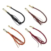 Retro Inspired Black Leather Pants Chain with Flowing Tassels for Women and Man