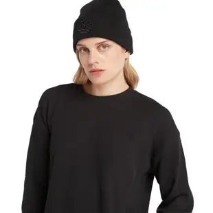 Timberland 女款黑色有機棉華夫格長袖上衣|A6HN9001