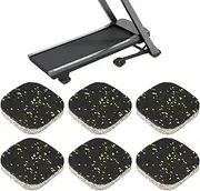 uxcell 6 Pcs Treadmill Mat Pads, 4x4x0.8 High Density Foam Anti Vibration Pad Sound Proof Floor Mat Exercise Equipment Mat for Carpet Protect Noise Reduction Home Gym, Yellow