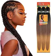 Sensationnel Xpression prestretched braiding hair - Kanekalon flame retardant smooth yaki braid hair extension 3X 58 inch (1 pack, SM1B/30)