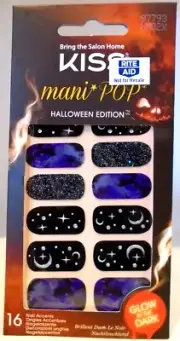 KISS Mani Pop Glow in the Dark Halloween Edition NAILS 16 ct 87793