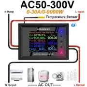 Power Energy Ammeter Digital Voltmeter Indicator Detector AC 50-300V 30A 2.4inch