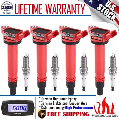 4 Pack Ignition Coil & Spark Plug 90919-02250 For Lexus Toyota Venza Tundra 5.7L (for: Toyota)
