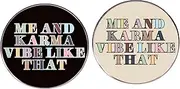[ZENRUIMING] 2 Music Song Enamel Pins, ME AND KARMA VIBE LIKE THAT Alloy Lapel Pins, Concert Support Singer Fan Clothes Backpack Hat Accessory, 3cm(1.2"), Alloy Steel, no gemstone